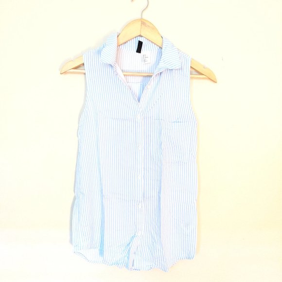 Blue and white stripes button down shirt - Picture 1 of 2